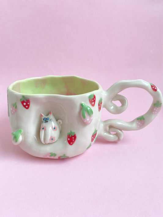 Handmade ceramic cat mug 🐱