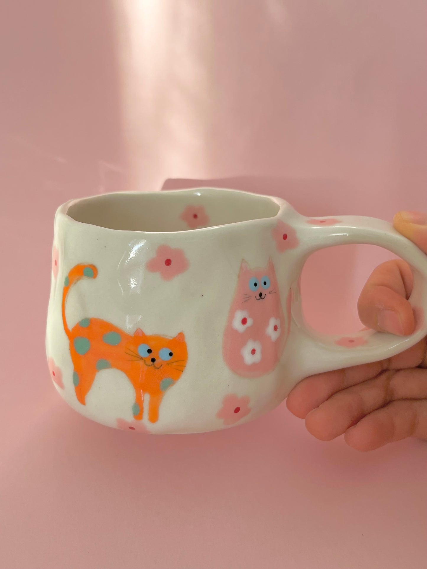 Handmade ceramic cat mug 🐱