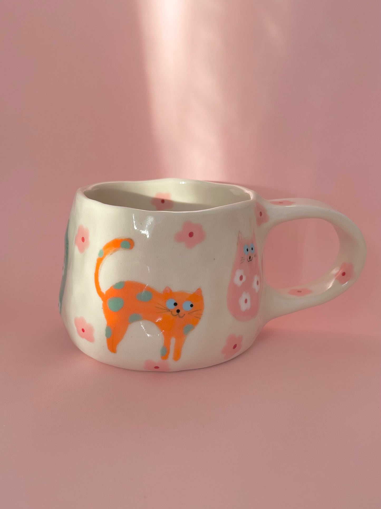 Handmade ceramic cat mug 🐱