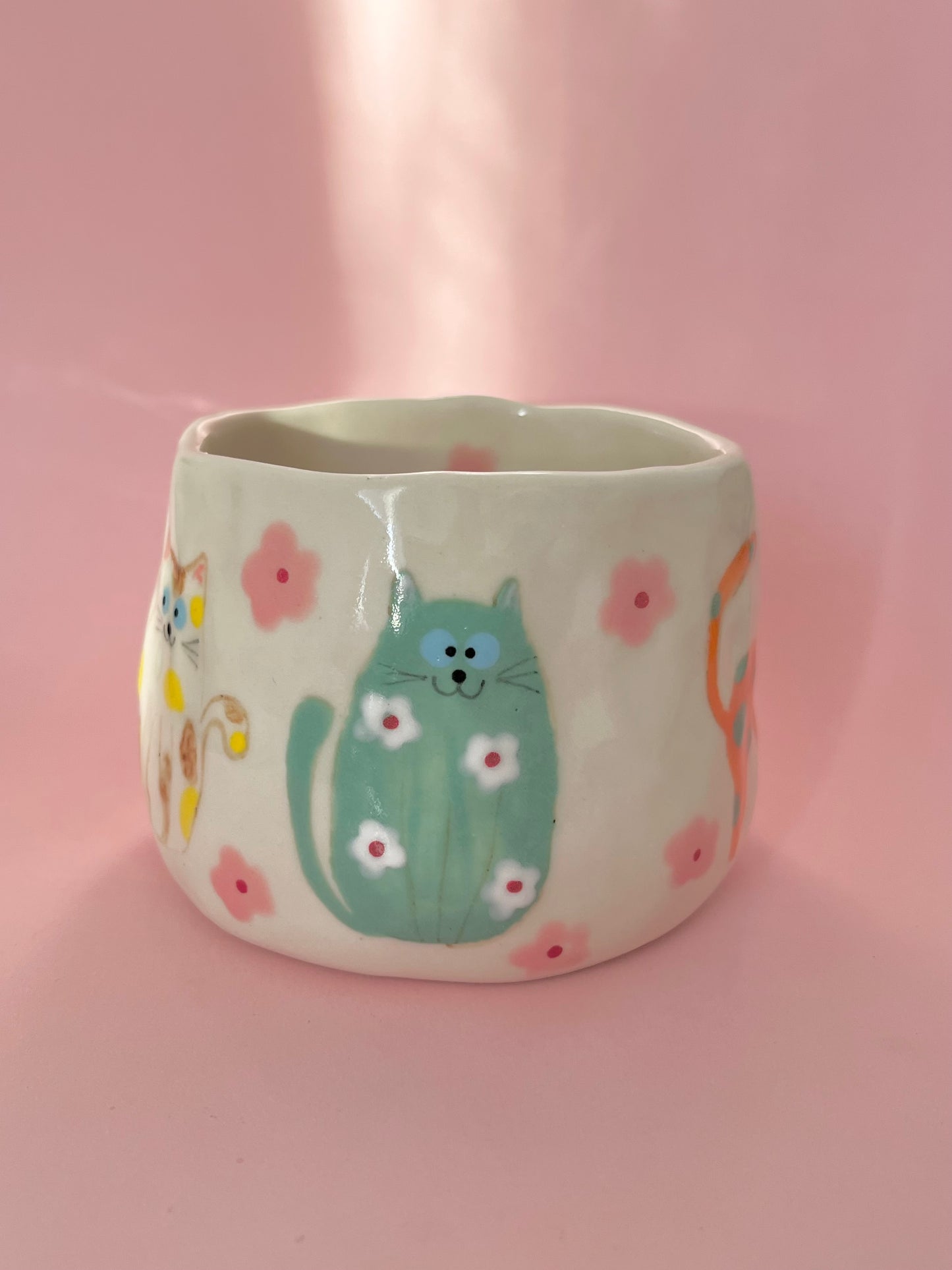 Handmade ceramic cat mug 🐱