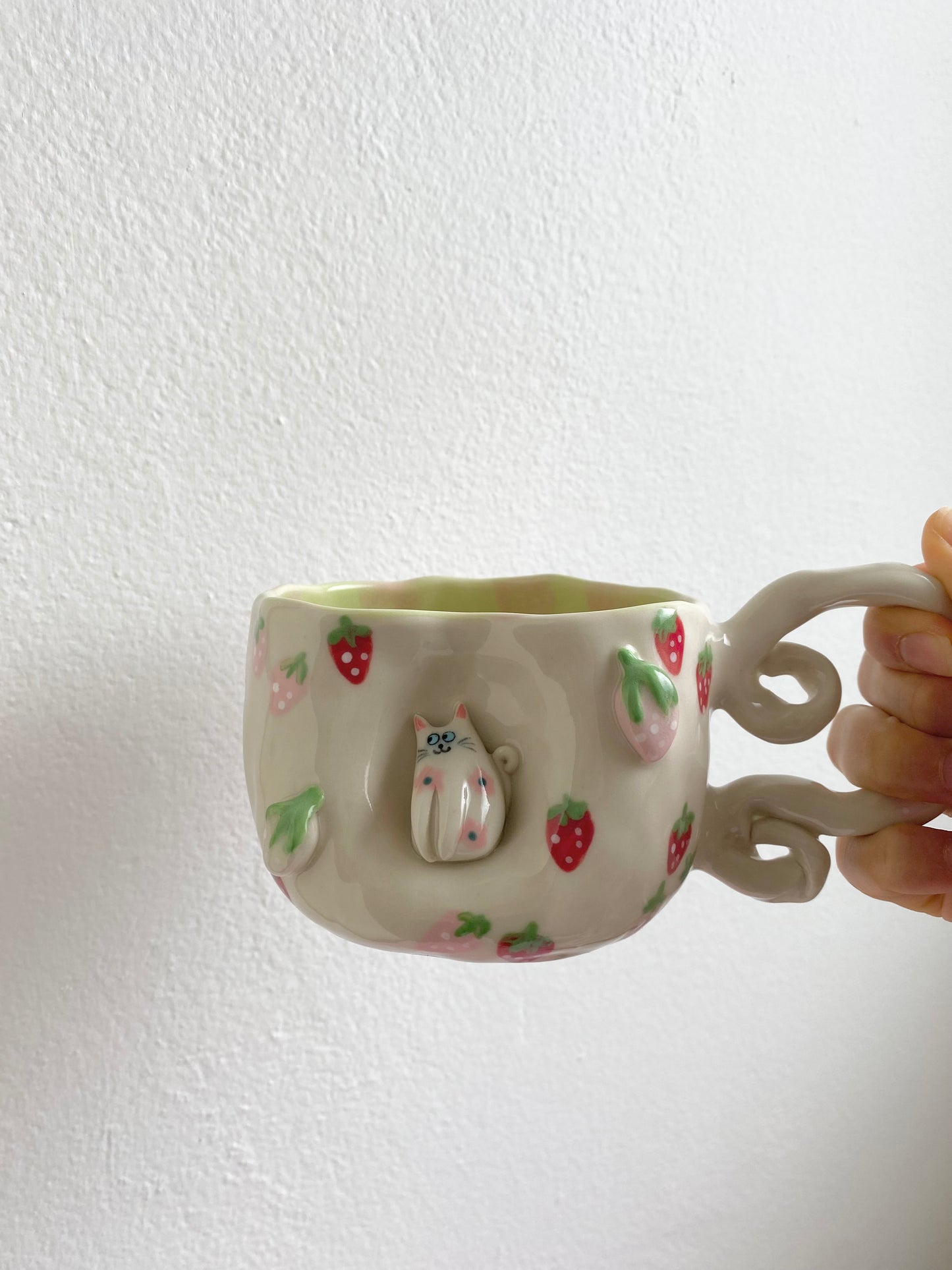 Handmade ceramic cat mug 🐱